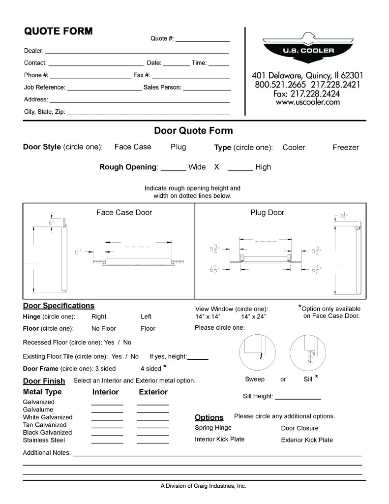 doorquoteform U.S. Cooler