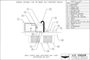 General Assembly for Top Mount Self-Contained Cooler