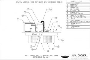 General Assembly for Top Mount Self-Contained Cooler
